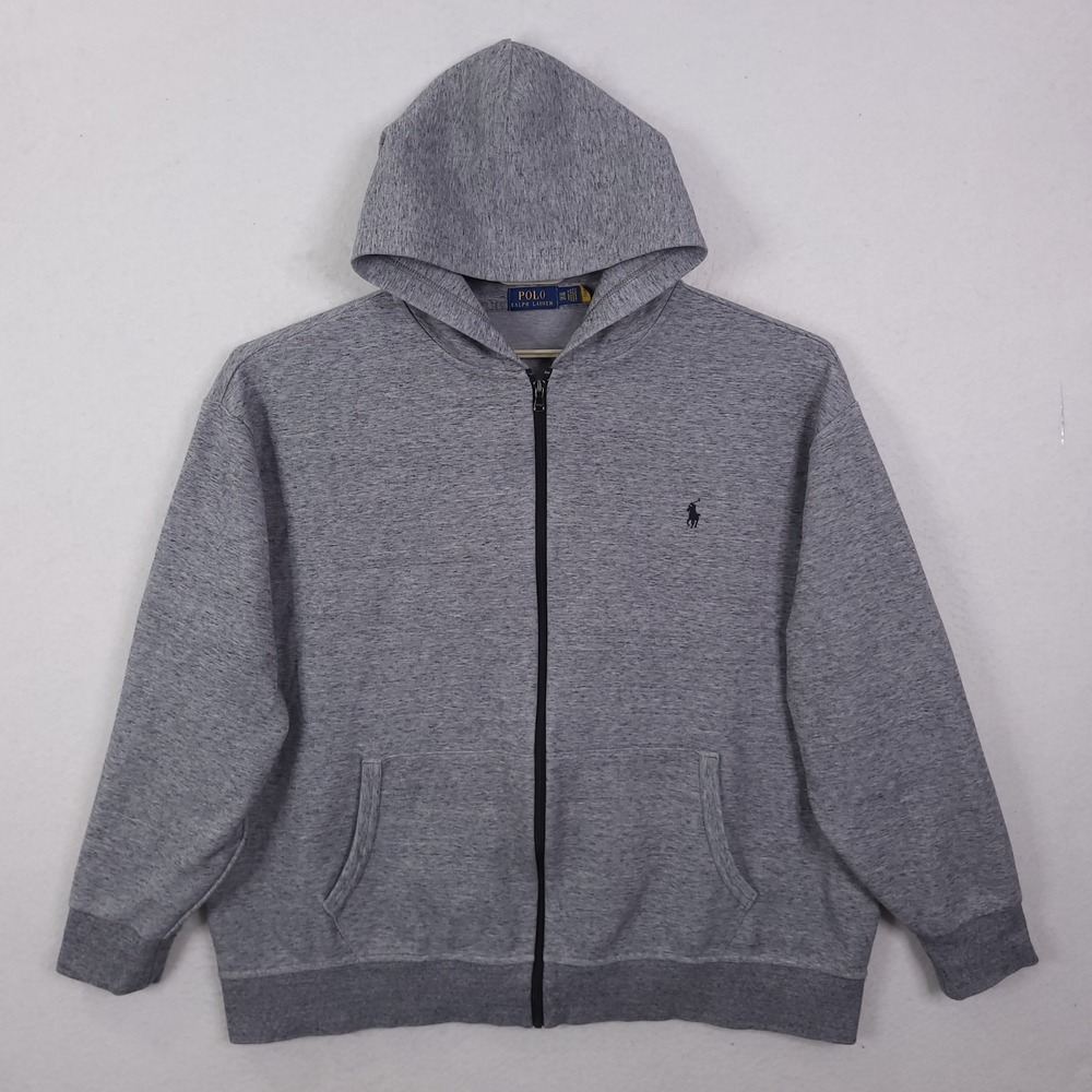 Polo Ralph Lauren Full Zip Hoodie Mens 3XB Grey Heather Pony Logo Sweatshirt
